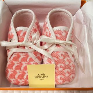 HERMES エルメス ベビー シューズ ファーストシューズ ピンク