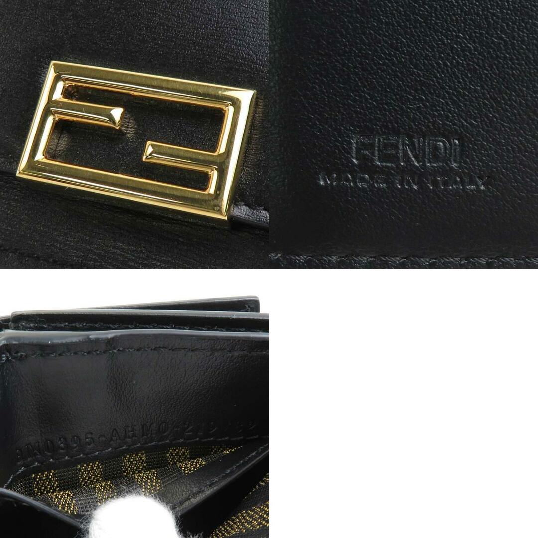 フェンディ FENDI 三つ折り財布 レザー ブラック ユニセックス 8M0395-AHM0 送料無料 r9817k