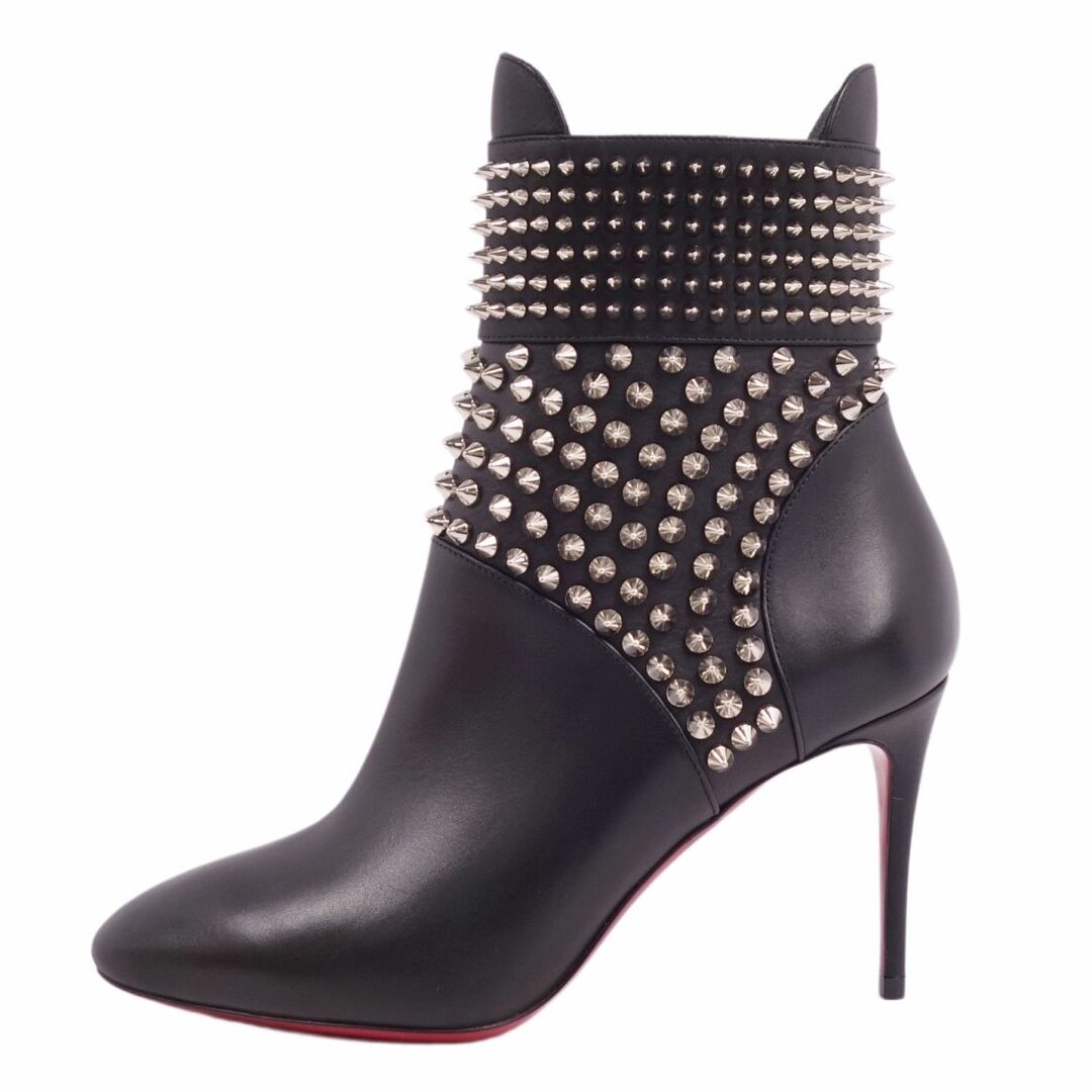 未使用 クリスチャンルブタン Christian Louboutin ブーツ ショートブーツ ヒール スパイク スタッズ カーフレザー シューズ  レディース 35(22cm相当) ブラック