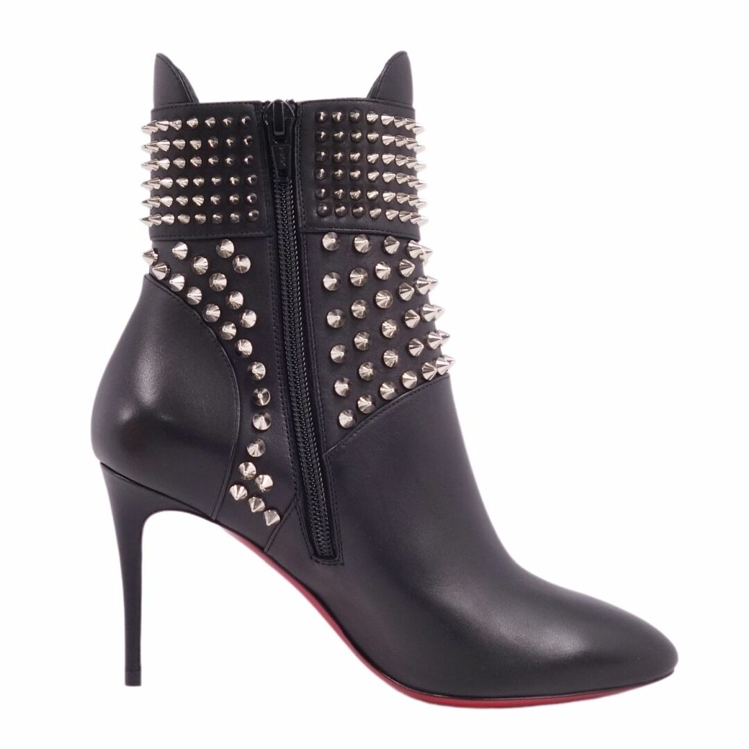 未使用 クリスチャンルブタン Christian Louboutin ブーツ ショートブーツ ヒール スパイク スタッズ カーフレザー シューズ  レディース 35(22cm相当) ブラック