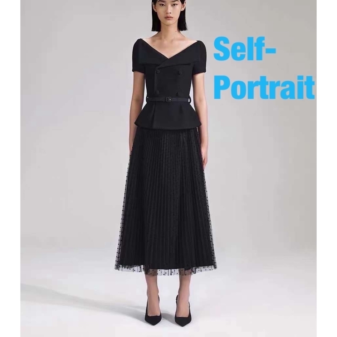 fendiセルフポートレイト　self portrait ブラックレースドレス　ワンピース