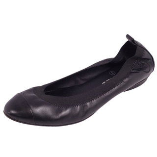 シャネル(CHANEL)のシャネル CHANEL パンプス ココマーク G26642 05C フラットパンプス バレエシューズ レザー シューズ 靴 レディース 38C ブラック(ハイヒール/パンプス)
