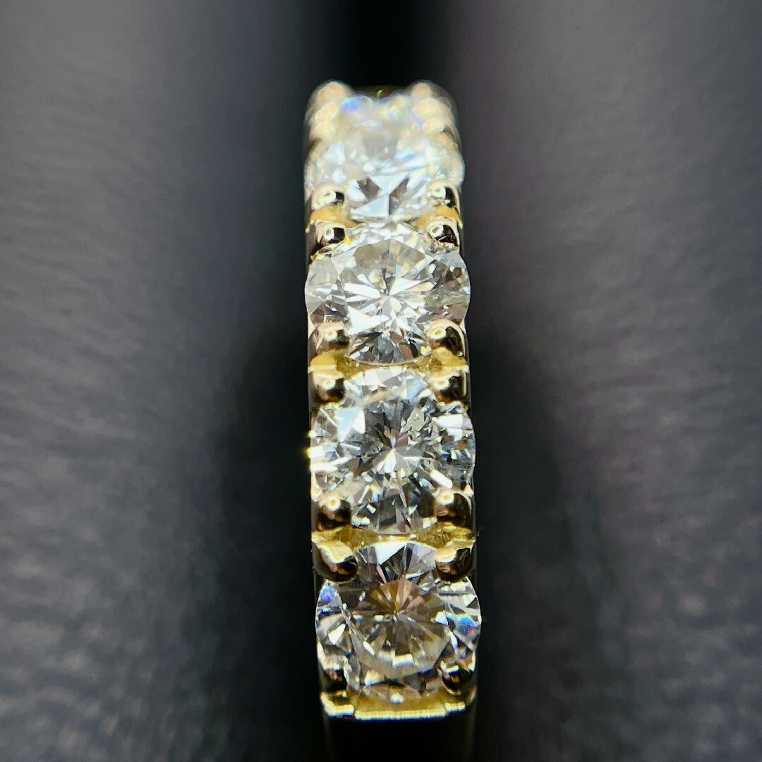 Tキラキラshop天然ダイヤモンド  k18 指輪 ハーフエタニティ リング レディースのアクセサリー(リング(指輪))の商品写真