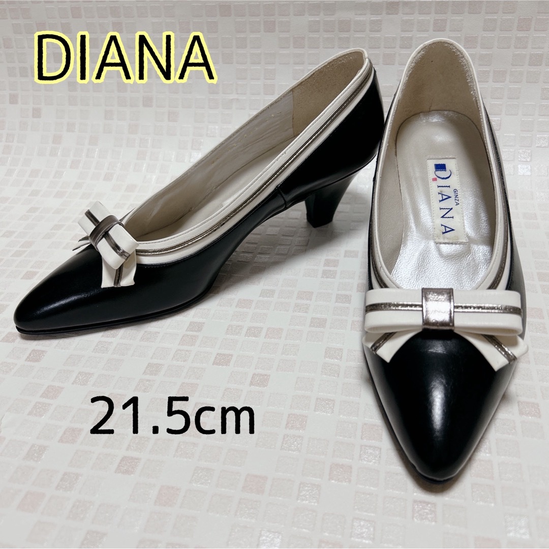 新品未使用♡DIANA♡チェック♡リボン♡ハイヒール♡パンプス♡23.5