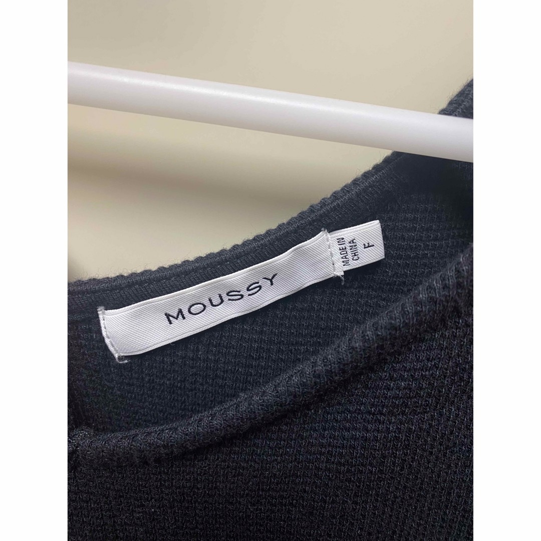 moussy(マウジー)のmoussy カットソー　肩出し　ブラック レディースのトップス(カットソー(長袖/七分))の商品写真