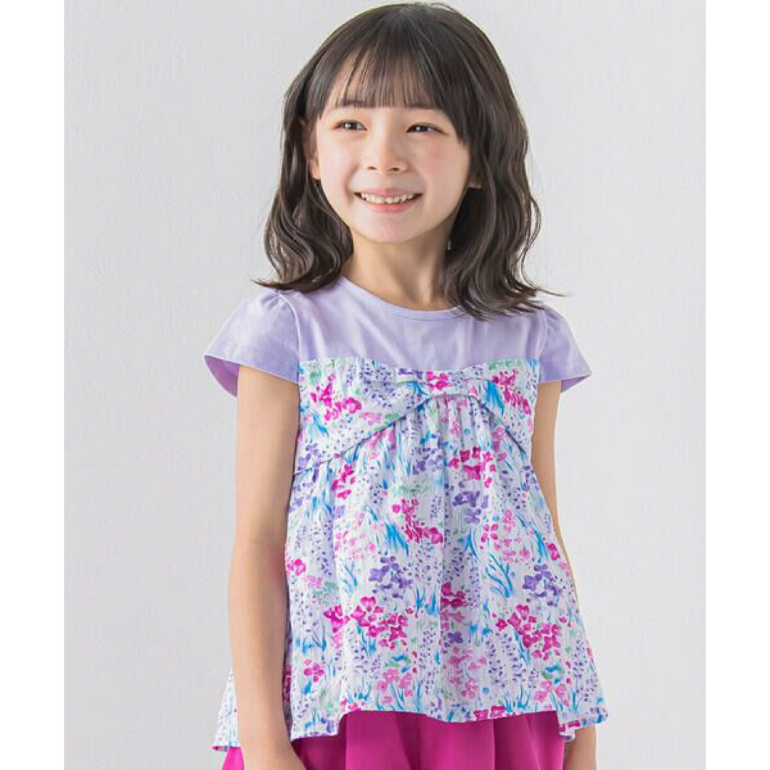 BeBe(ベベ)のBEBE プロヴァンスフラワープリントドッキングTシャツ キッズ/ベビー/マタニティのキッズ服男の子用(90cm~)(Tシャツ/カットソー)の商品写真