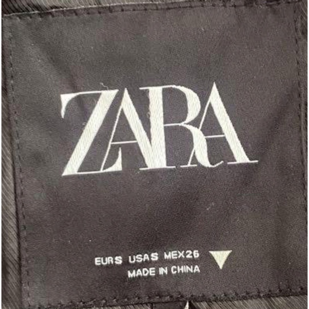 ZARA(ザラ)のZARA ウールミックス ハウンドトゥース チェック柄 コート S  レディースのジャケット/アウター(ロングコート)の商品写真