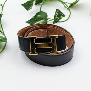 エルメス(Hermes)のエルメス コンスタンス H ベルト ゴールド リバーシブル カーフ 75(ベルト)