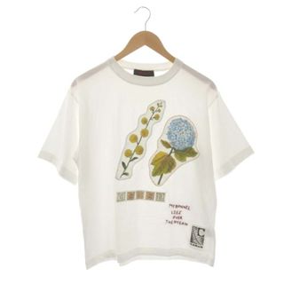 キャバン 22SS スビンコットン パレルモプリントTシャツ 半袖 花柄 S 白(Tシャツ/カットソー(半袖/袖なし))