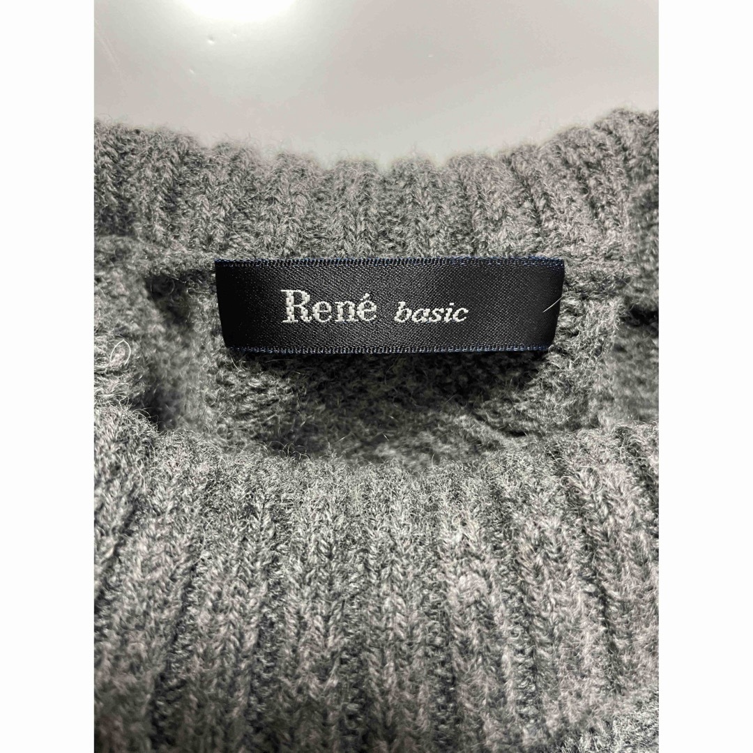 ★美品★ ルネ Rene ニット ワンピース カシミヤ混 ダークグレー