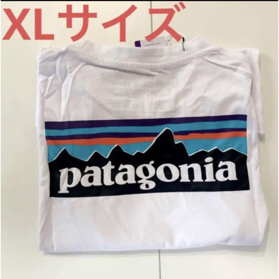 新品 patagonia パタゴニア ロンT P-6LOGO ホワイト　XL メンズのトップス(Tシャツ/カットソー(七分/長袖))の商品写真