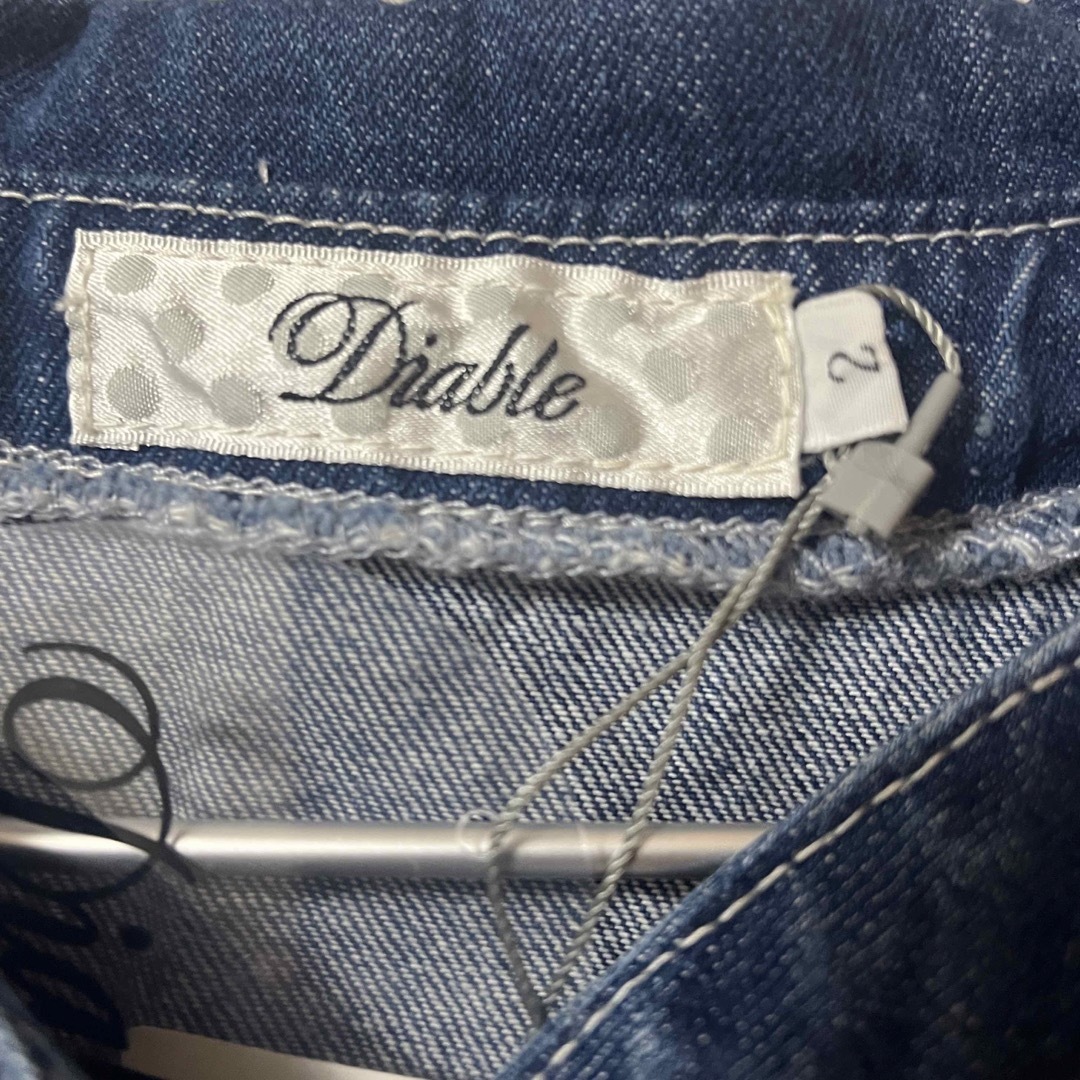 Diable(ディアブル)の【Diable】ロング デニム コート ワッペン １５０ｃｍ キッズ/ベビー/マタニティのキッズ服女の子用(90cm~)(ジャケット/上着)の商品写真