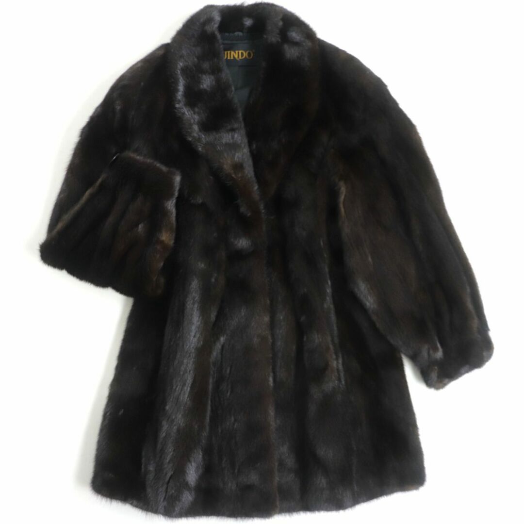 sagafurs - 極美品▽JINDO SAGA MINK サガミンク 裏地ロゴ柄 本毛皮