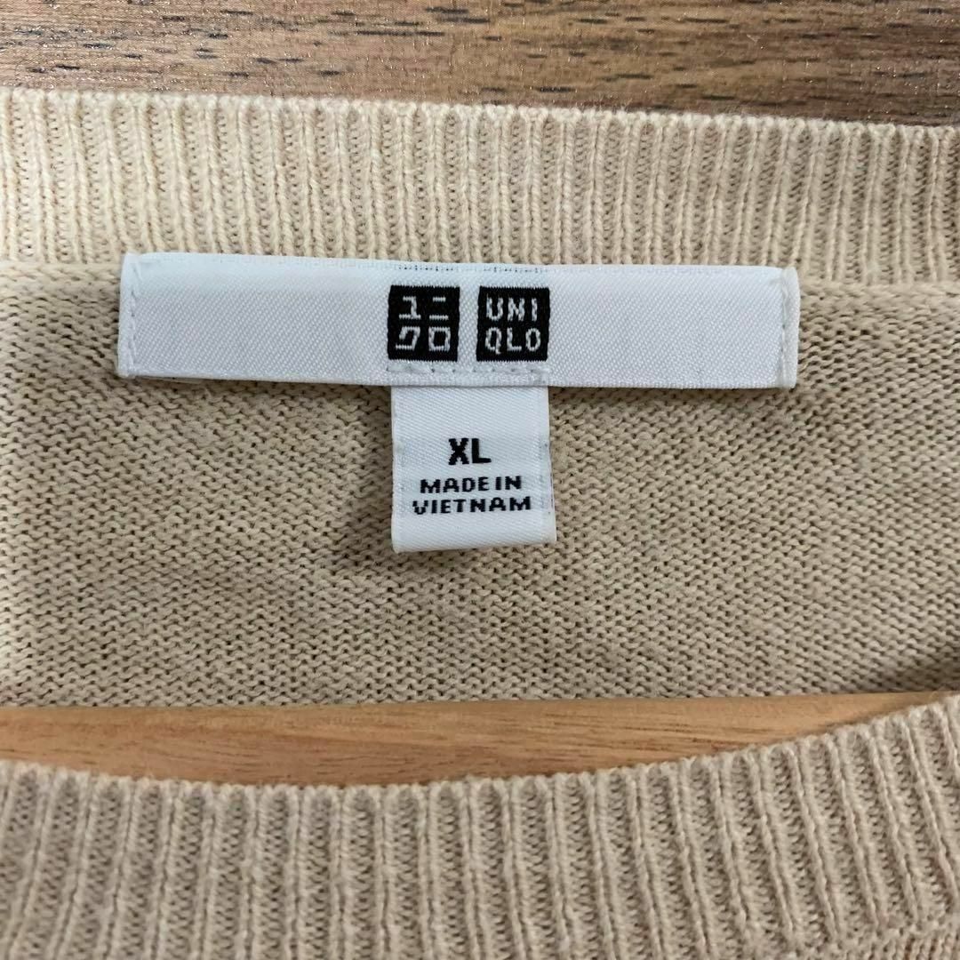 UNIQLO(ユニクロ)のユニクロ UNIQLO ニット Tシャツ XLサイズ ベージュ カシミヤ メンズ メンズのトップス(Tシャツ/カットソー(七分/長袖))の商品写真