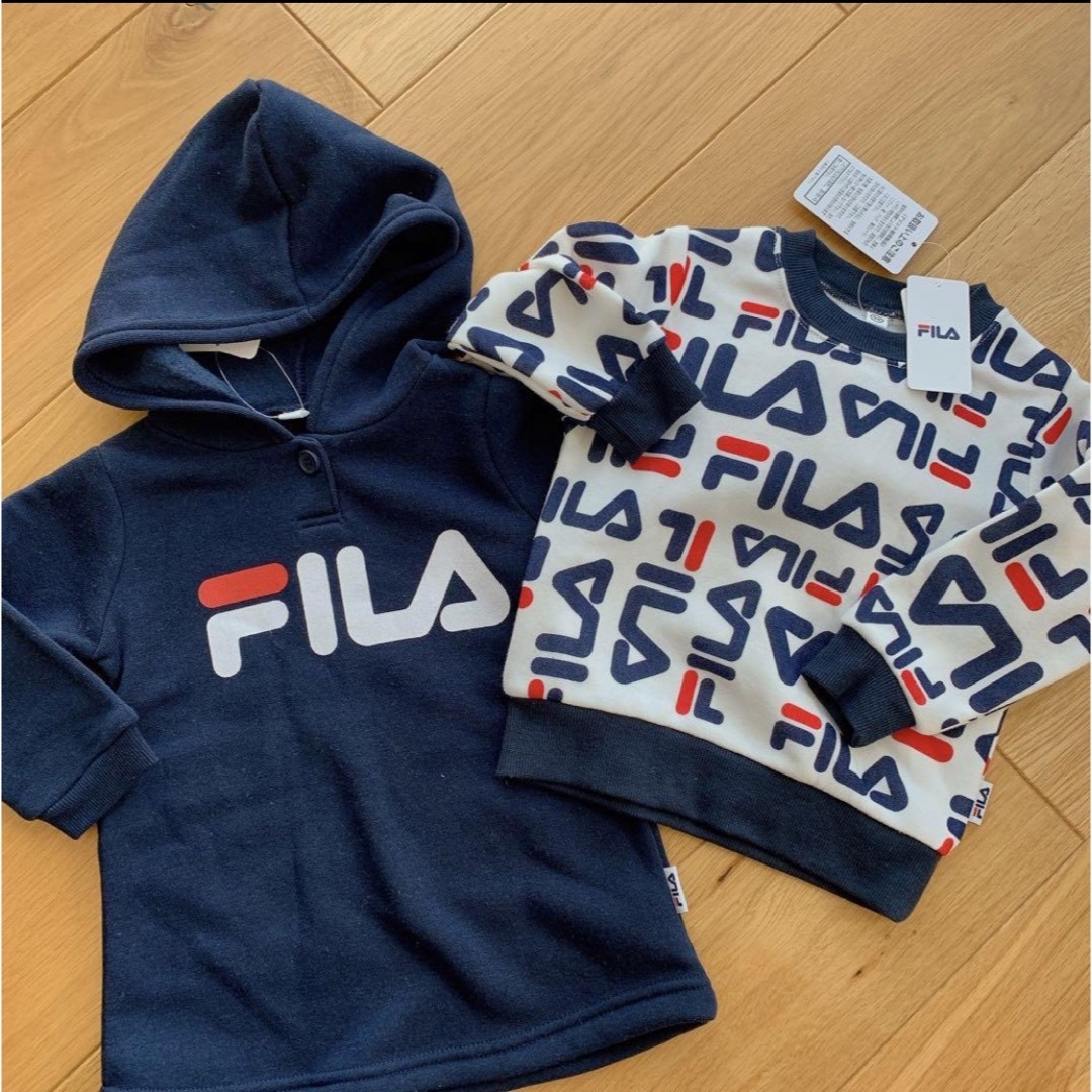 FILA(フィラ)の【新品】FILA パーカー　トレーナー　2着セット キッズ/ベビー/マタニティのベビー服(~85cm)(トレーナー)の商品写真