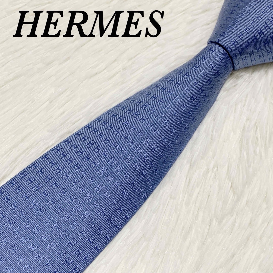 Hermes - 【極美品】 エルメス ネクタイ ファソネ H柄 シルク ハイ