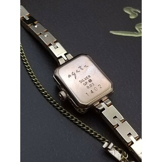 agete - アガット腕時計 agete 美品 シェル 2Pダイヤ レディースブレス