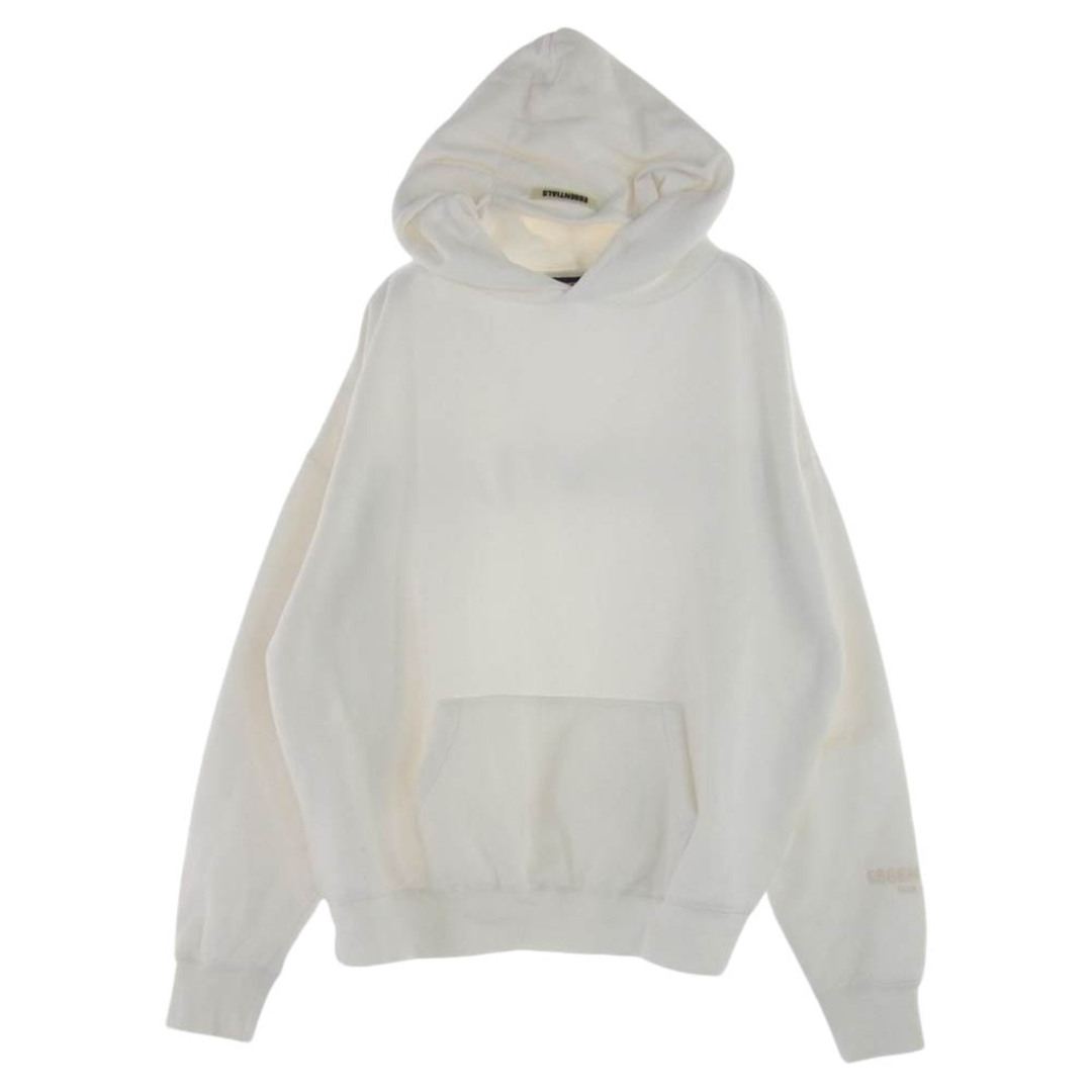 FEAR OF GOD(フィアオブゴッド)のFEAR OF GOD フィアオブゴッド パーカー ESSENTIALS エッセンシャルズ Pullover Hoodie バックロゴ プリント プルオーバー パーカー ホワイト系 M【中古】 メンズのトップス(パーカー)の商品写真