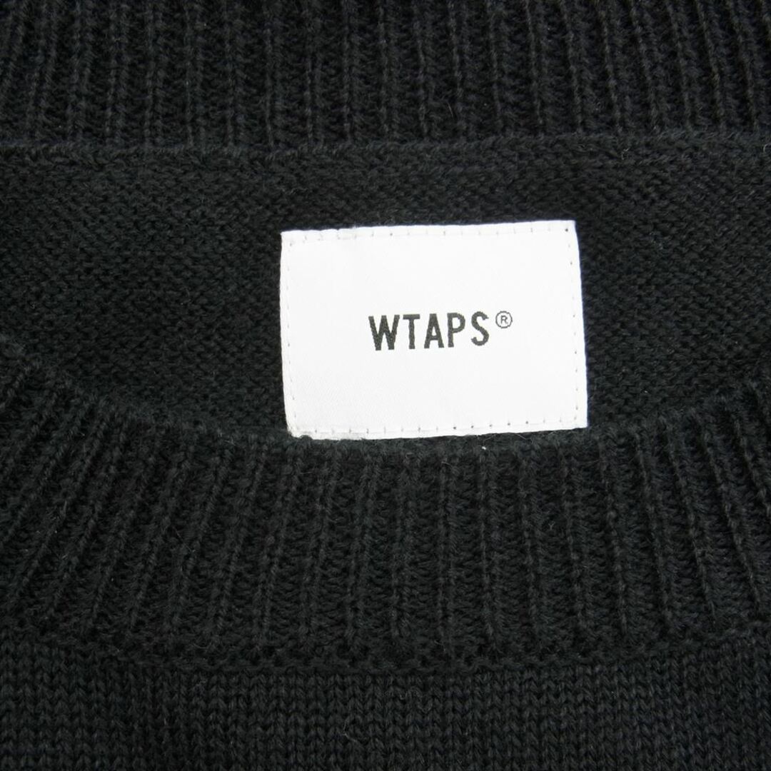 W)taps(ダブルタップス)のWTAPS ダブルタップス ニット 18AW CREW SWEATER ロゴ クルーネック ニット セーター ブラック系 2【美品】【中古】 メンズのトップス(ニット/セーター)の商品写真