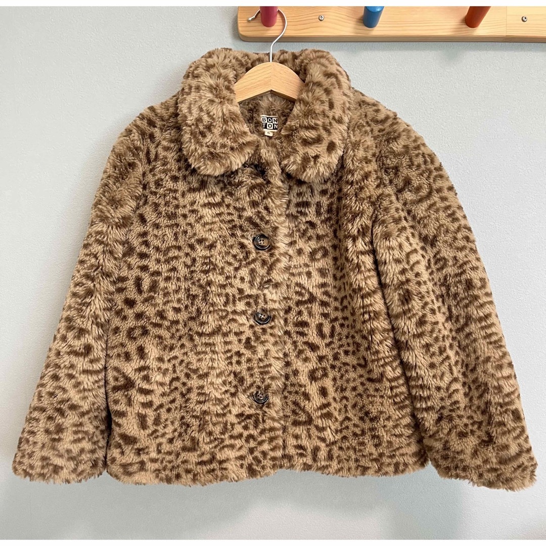 Bonpoint(ボンポワン)のBONTON ボントン レオパードコート キッズ/ベビー/マタニティのキッズ服女の子用(90cm~)(コート)の商品写真