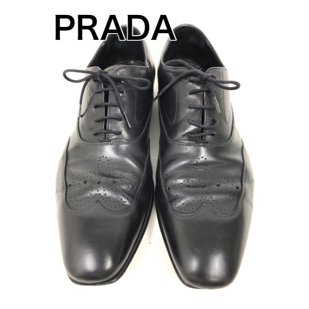 PRADA 革靴　ウィングチップシューズ メンズ SIZE 25.5cmくまくま堂の靴パンプスブーツ