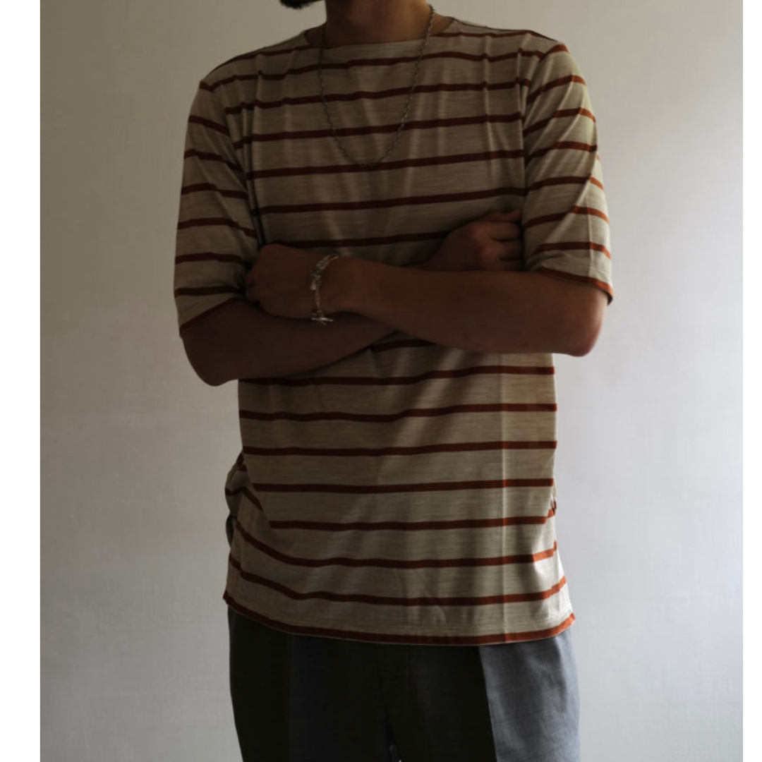 MAATEE&SONS柿乃葉別注ExSilk Border Busque Tee MAATEE&SONS柿乃葉別注ExSilk Border Busque Tee