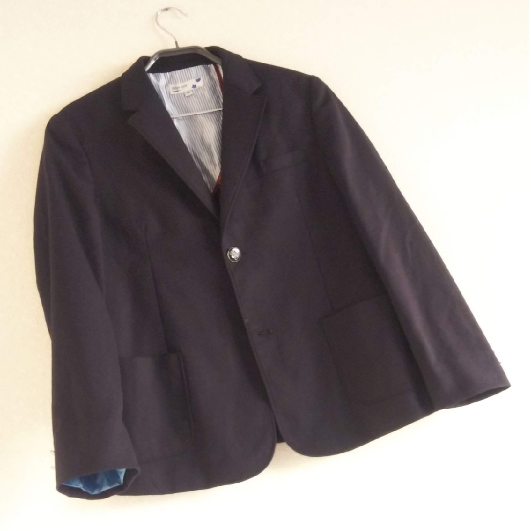 34 入手困難 レア 当時物 ビンテージ ユニーク リバーシブル ジャケット 紺 メンズのジャケット/アウター(テーラードジャケット)の商品写真