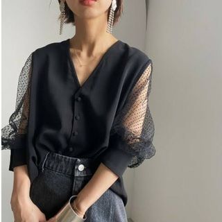 アメリヴィンテージ(Ameri VINTAGE)のAmeri VINTAGE☆2way dot sleeve blouse(シャツ/ブラウス(長袖/七分))