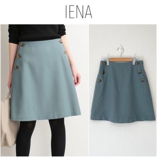 イエナ(IENA)のIENA ボタンミニスカート　ウールスカート　アーバンリサーチ　アダムエロペ(ミニスカート)