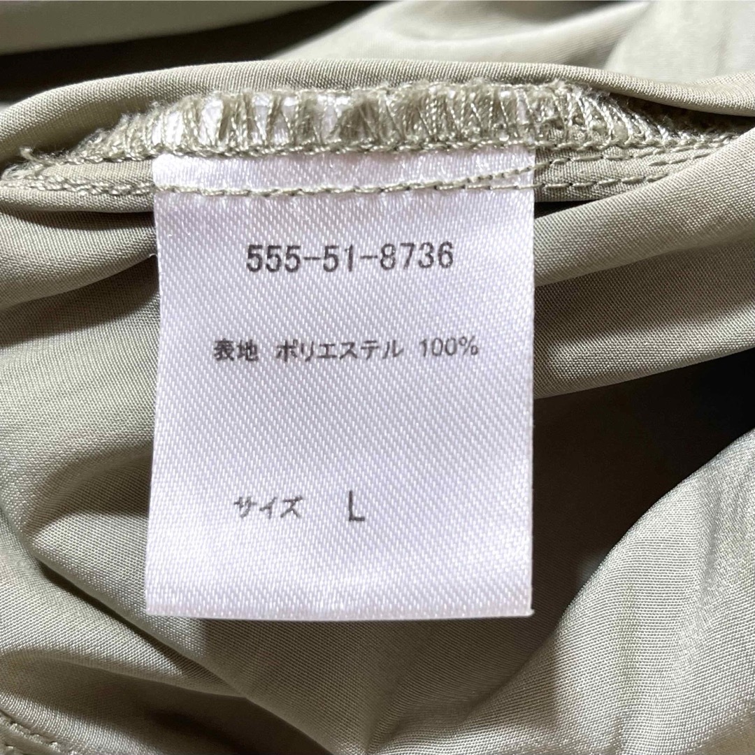 COLZA(コルザ)の美品✨コルザ　ロングシャツワンピース　7分袖　オーバーサイズ　カーキ　Lサイズ レディースのワンピース(ロングワンピース/マキシワンピース)の商品写真