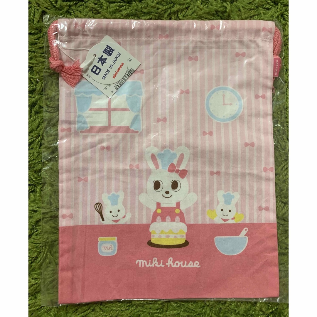 mikihouse(ミキハウス)の【完売品】☆ミキハウス　うさこちゃん　巾着袋　ピンク☆可愛い　給食　お弁当　女子 キッズ/ベビー/マタニティのこども用バッグ(ランチボックス巾着)の商品写真