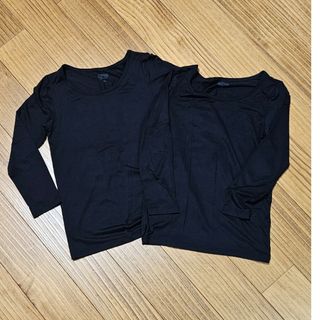 ユニクロ(UNIQLO)のキッズ　ユニクロ　ヒートテック　130　Uネック9分袖　2枚(Tシャツ/カットソー)