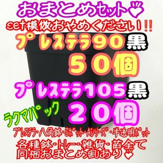 【スリット鉢】プレステラ90黒50個・105黒20個 多肉植物 プラ鉢(プランター)