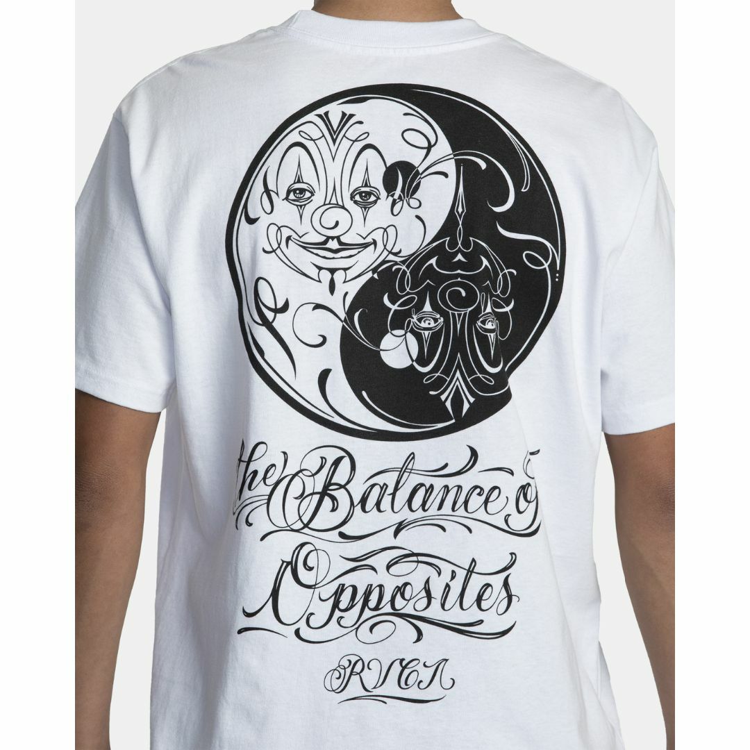 Mr CARTOON RVCA YIN YANG TEE WHITE 白 陰陽-