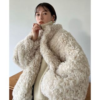 極美品△ヴィーゼル 本毛皮ショートコート ジャケット ダークブルー F ...