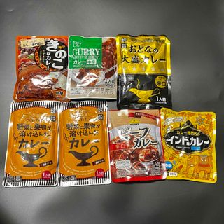 レトルトカレー7袋、6種類(レトルト食品)