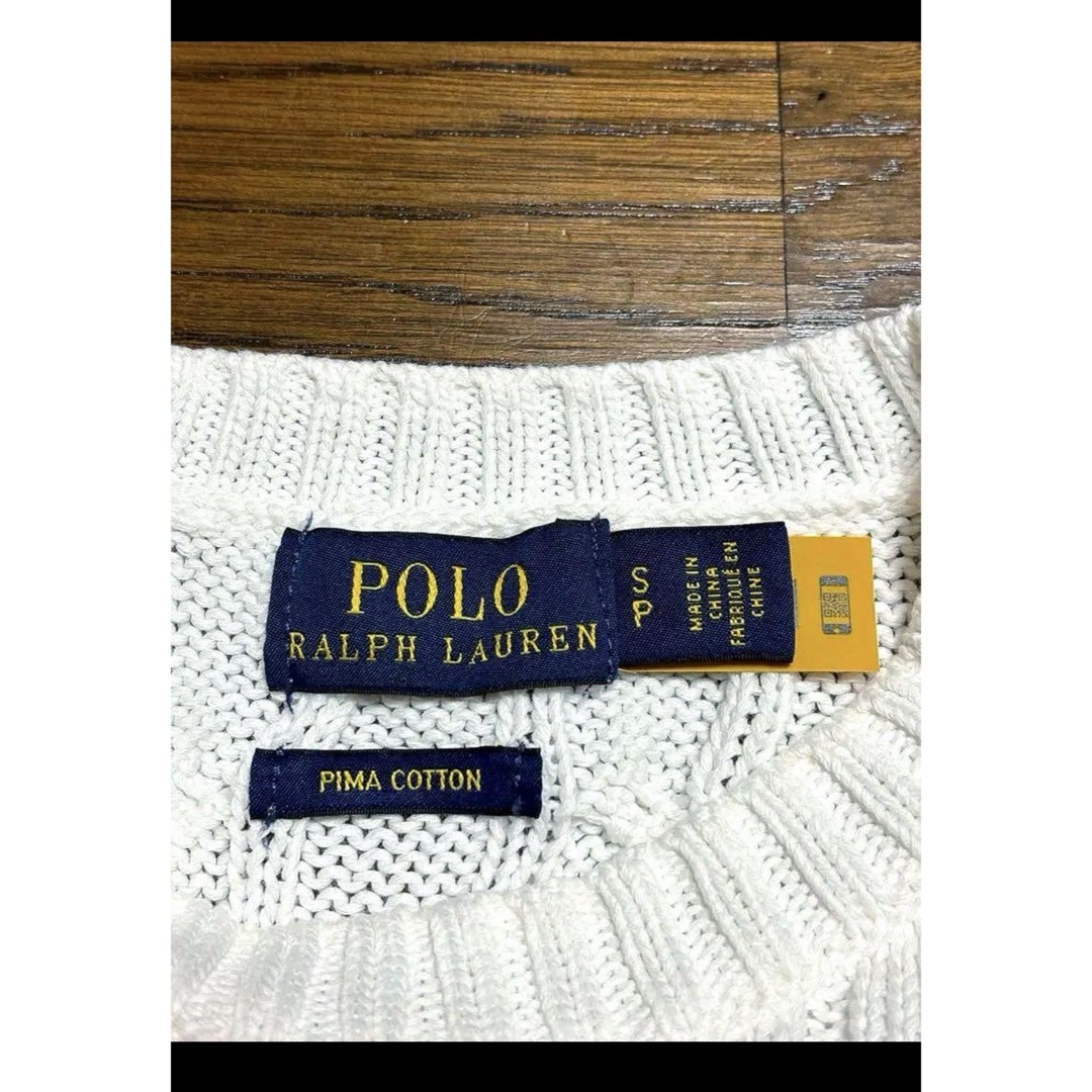 POLO RALPH LAUREN(ポロラルフローレン)の【人気カラー ホワイト】 ラルフローレン 半袖 ケーブル ニット 1620 レディースのトップス(ニット/セーター)の商品写真