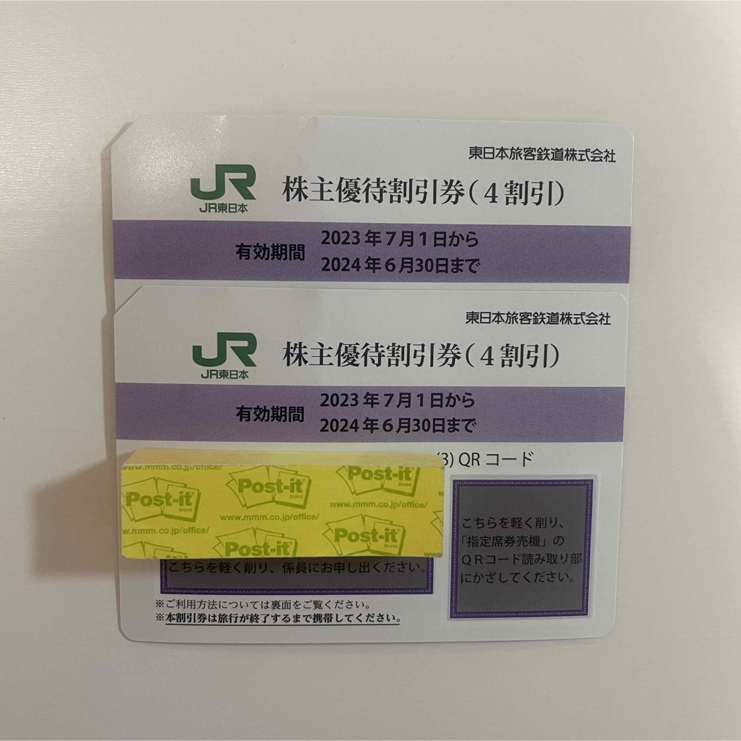 JR(ジェイアール)のJR東日本　株主優待割引券(4割引) チケットの乗車券/交通券(その他)の商品写真