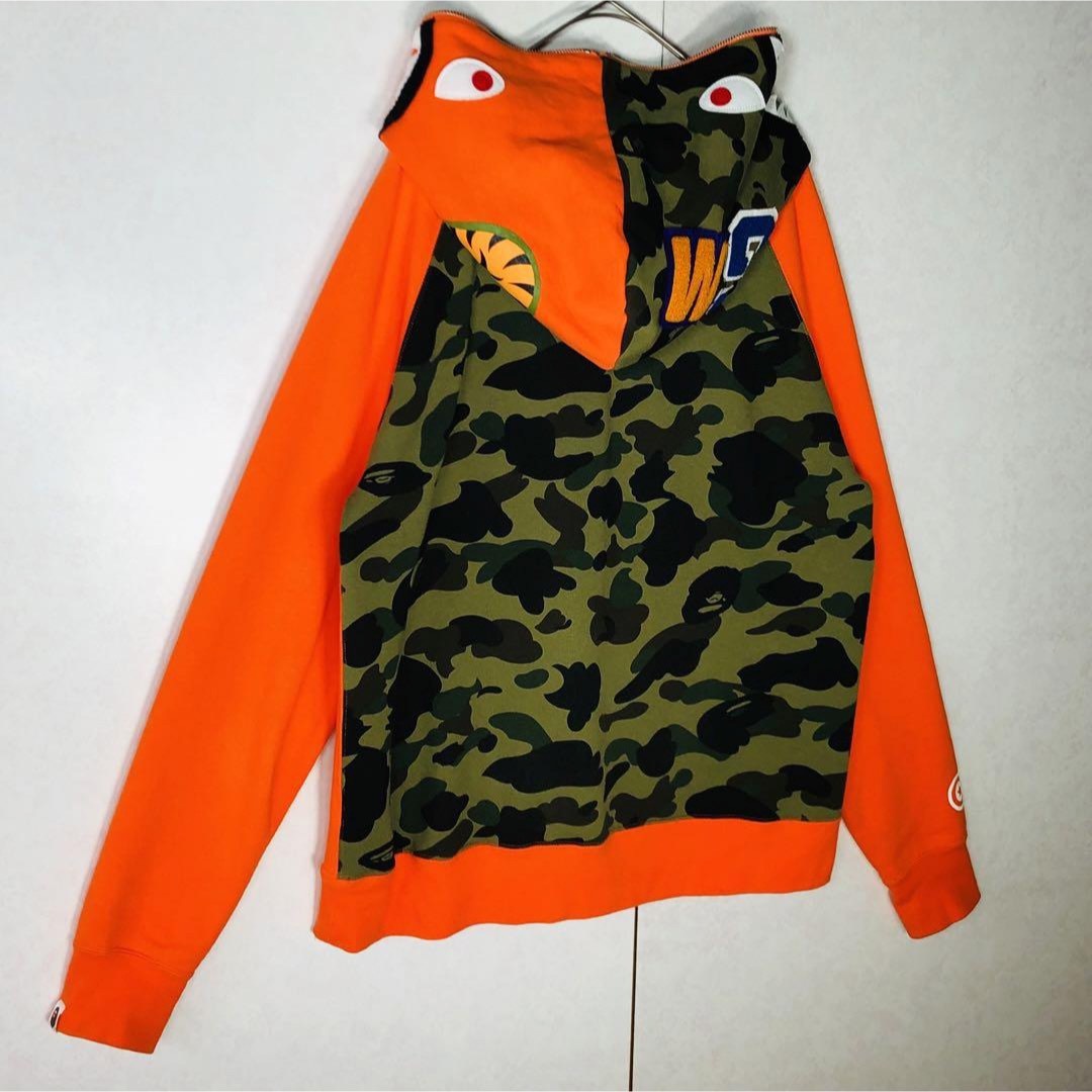 A BATHING APE(アベイシングエイプ)の【人気デザイン】アベイシングエイプ シャーク ハーフジップパーカー サルカモ L メンズのトップス(パーカー)の商品写真