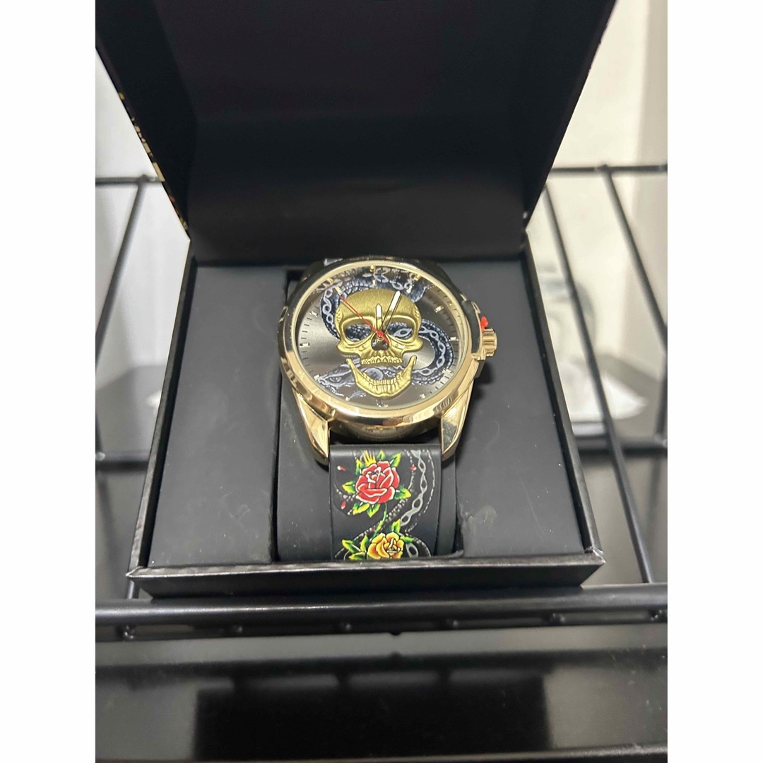 Ed Hardy(エドハーディー)のEd Hardy エドハーディー　腕時計　ドクロ メンズの時計(腕時計(アナログ))の商品写真