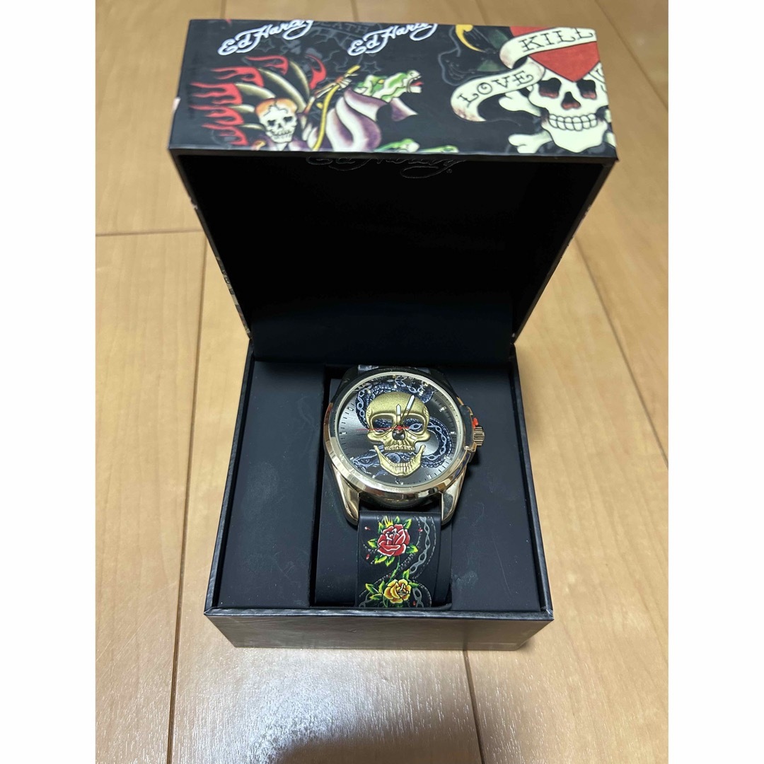 Ed Hardy(エドハーディー)のEd Hardy エドハーディー　腕時計　ドクロ メンズの時計(腕時計(アナログ))の商品写真