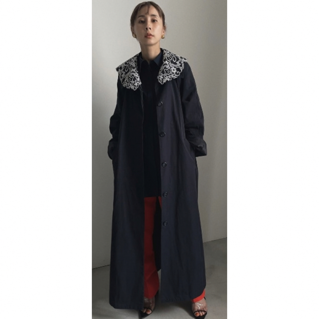 ameri vintage  アメリEMBROIDERY COLLAR COAT