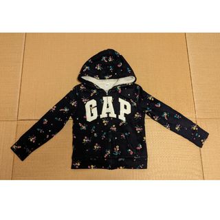 ギャップキッズ(GAP Kids)のGAP パーカー 花柄 紺 140 130 裏ボア 冬(ジャケット/上着)