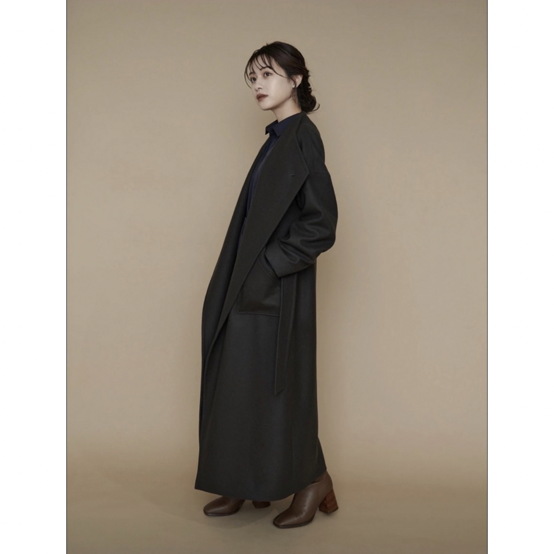 ánuans - L'Or Wide Lapel Long Coat charcoalの通販 by dal cat's