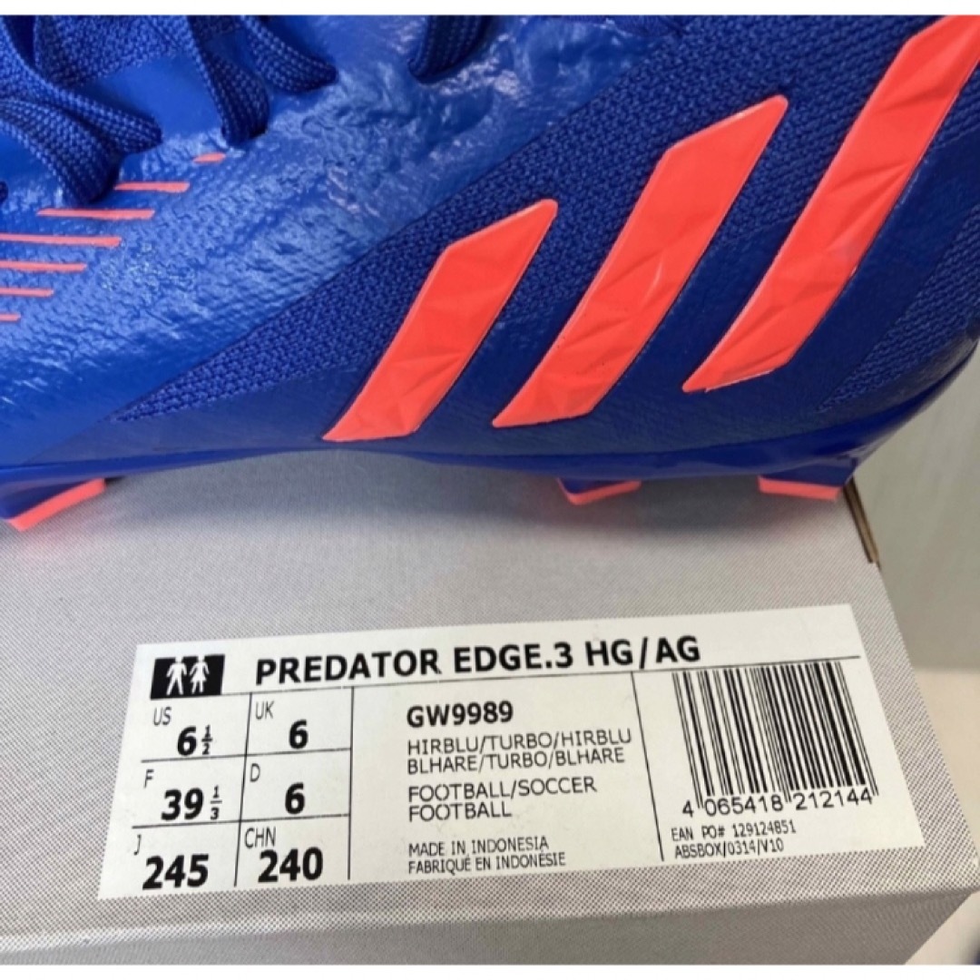 送料無料 新品 adidas PREDATOR EDGE.3 HG/AG24.5