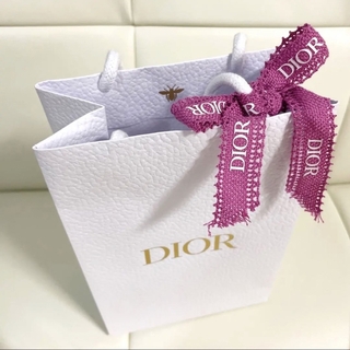 クリスチャンディオール(Christian Dior)のディオール ショッパー ショップ袋 紙袋 限定 ロゴ 蜂マーク リボン付き(ショップ袋)