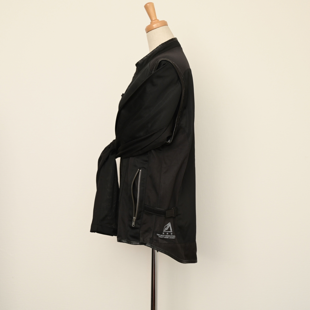 00's 2way mesh jacket ライダース　切り離し　y2k メンズのジャケット/アウター(ライダースジャケット)の商品写真