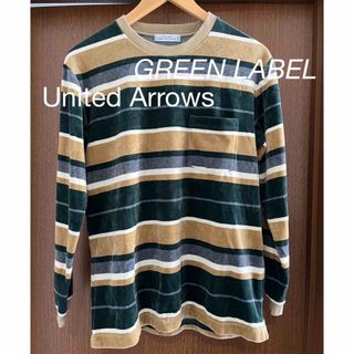 ユナイテッドアローズグリーンレーベルリラクシング(UNITED ARROWS green label relaxing)の未使用　GREEN LABEL RELAXING ベルベット　ラインカットソー(Tシャツ/カットソー(七分/長袖))