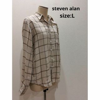 スティーブンアラン(steven alan)のstevenalan スティーブンアラン 長袖 チェックシャツ L レディース(シャツ/ブラウス(長袖/七分))