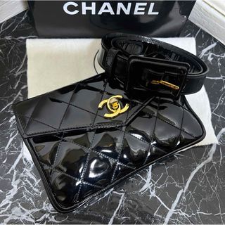 シャネル(CHANEL)の訳あり ヴィンテージ シャネル ターンロック ベルト付 ウエストポーチ エナメル(ショルダーバッグ)